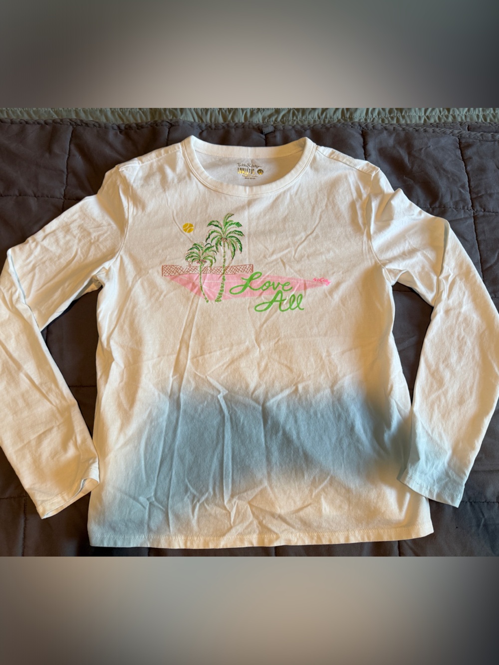 Lilly Pulitzer Luxletic Love All Tennis Long Sleeve Graphic Tee White